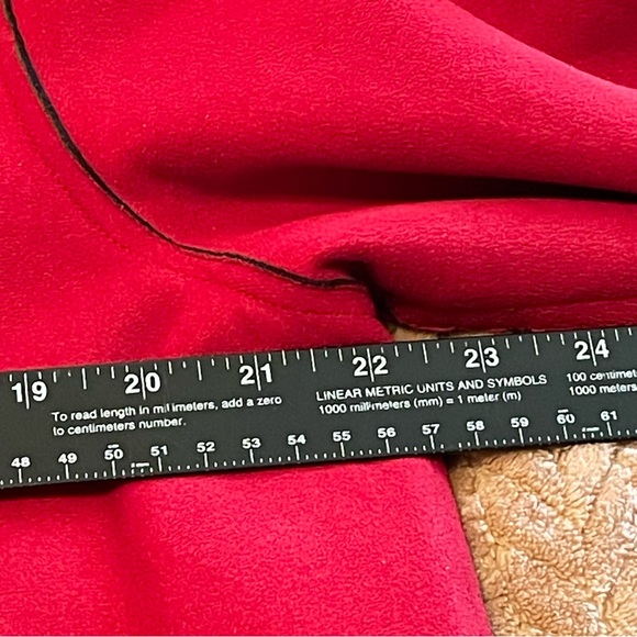 Alfred Dunner Jacket Red Faux Suede Women’s Size 14 Long Sleeve Pockets Coat - Picture 8 of 11